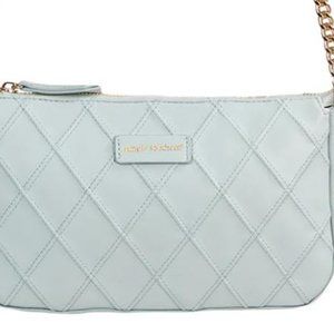 BNWT (1 FLAW)  QUILTED LEATHER CROSS BAG - MINT